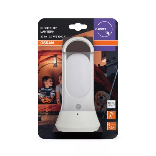 Gyermek LED éjjeli lámpa, elemes, mozgás- és alkonyérzékelővel, 0.65W 4000K semleges fényű 30lm, fehér NIGHTLUX Osram