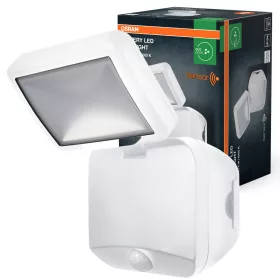   LED reflektor, elemes reflektor, 4W, 260lm, 4000K, IP54, fehér, mozgás- és alkonyérzékelős spotlámpával, Osram