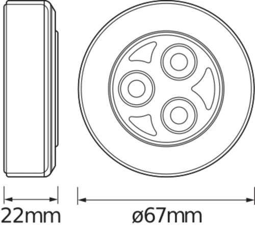 Lámpatest szekrény alatti LED éjjeli 0.23W 10lm 7000K semleges fényű akkumulátoros ezüst Gadget Osram