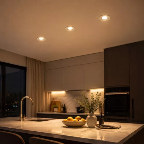 3 db-os süllyesztett halogén LED mennyezeti spotlámpa, kerek, GU10, 2,6 W, 230 lm, 2700 K, meleg fehér, Essential Osram