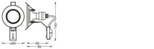 5 db-os süllyesztett halogén LED mennyezeti spotlámpa, kerek, GU10, 2,6 W, 230 lm, 2700 K, meleg fehér, Essential Osram