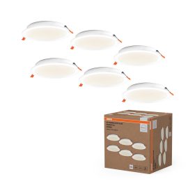   6 db-os süllyesztett halogén LED mennyezeti spotlámpa, kerek, 18W, 1650lm, 4000K, semleges fehér, Essential Osram