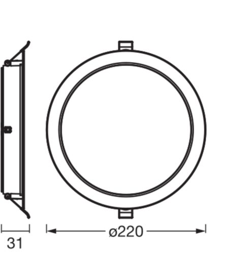 6 db-os süllyesztett halogén LED mennyezeti spotlámpa, kerek, 18W, 1650lm, 6500K, hideg fehér, Essential Osram
