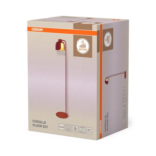 Állólámpa E27, dekoratív piros, Osram