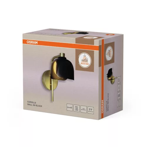 Fali lámpatest G9 Dekoratív fekete dekoráció Osram