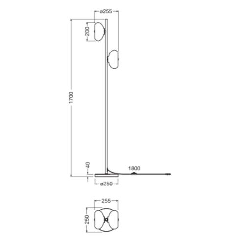 Állólámpa 2x E14 Dekoratív fekete dekoráció Osram
