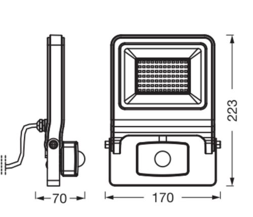 LED Halogén Kültéri Reflektor Mozgás- és Alkonyérzékelővel 50W 3000K Meleg Fehér 5000lm IP44 Endura Osram
