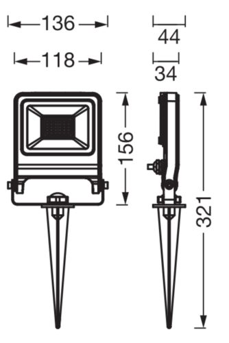 LED kerti lámpa 20W 1700lm 3000K meleg szürke IP65 Endura Osram