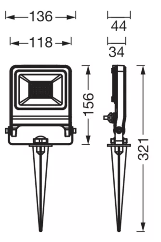 LED kerti lámpa 20W 1700lm 3000K meleg szürke IP65 Endura Osram