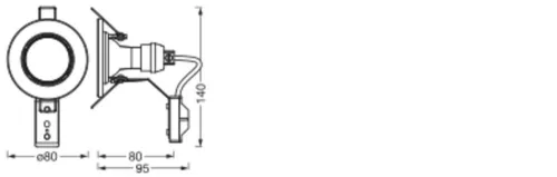 LED panel, süllyesztett lámpatest, LED spot GU10, 2,6 W, 2700 K, meleg fehér, 230 lm, Osram