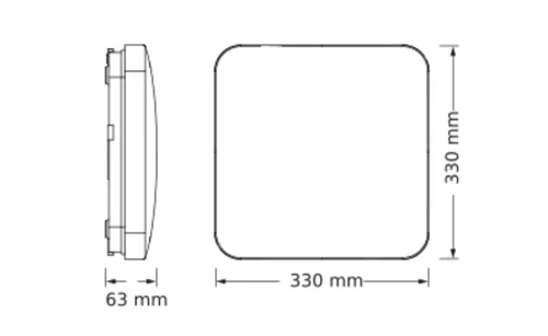Osram LED mennyezeti lámpa, felületre szerelhető, 24W, 1920lm, 3000K, meleg fehér, négyzet alakú