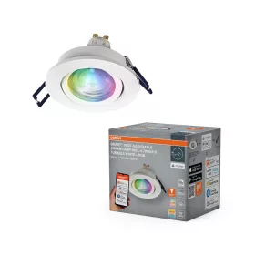   Süllyesztett halogén LED mennyezeti lámpa, mozgatható kerek, GU10, 4,7 W, 315 lm, 2700-6500 K, CCT, RGB, fehér spot, Smart+ WiFi, süllyesztett, Osram