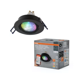  Süllyesztett halogén LED mennyezeti lámpa, mozgatható kerek, GU10, 4,7 W, 315 lm, 2700-6500 K, CCT, RGB, fekete spotlámpa, Smart+ WiFi, süllyesztett, Osram