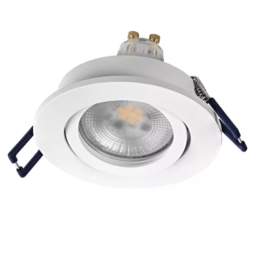 3 db süllyesztett halogén LED mennyezeti lámpa szett, mozgatható kerek, GU10, 6W, 500lm, 2700K, meleg, szabályozható fehér, süllyesztett, Osram