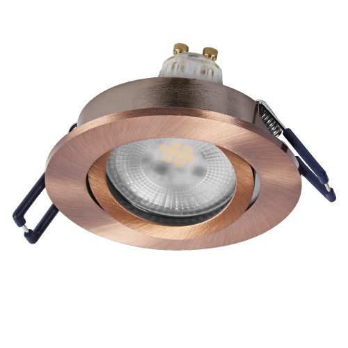 3 db süllyesztett halogén LED mennyezeti spotlámpa, mozgatható, kerek, GU10, 6 W, 500 lm, 2700 K, szabályozható fényerejű alumínium spotlámpa, süllyesztett, Osram