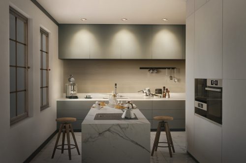 3 db süllyesztett halogén LED mennyezeti spotlámpa, mozgatható, kerek, GU10, 6 W, 500 lm, 2700 K, szabályozható fényerejű alumínium spotlámpa, süllyesztett, Osram