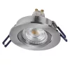 db süllyesztett halogén LED mennyezeti lámpa szett, mozgatható, kerek, szabályozható fényerejű, szatén nikkel, süllyesztett Osram