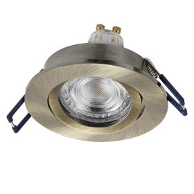   3 db süllyesztett halogén LED mennyezeti spotlámpa, mozgatható kerek, GU10, 4,5 W, 400 lm, 2700 K, meleg zöld, süllyesztett, Osram