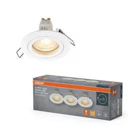   3 db süllyesztett halogén LED mennyezeti spotlámpa, kerek, GU10, 4,5 W, 400 lm, 2700 K, meleg fehér, süllyesztett, Osram
