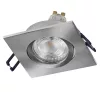 3 db süllyesztett halogén LED mennyezeti lámpa szett, mozgatható, négyzet alakú, GU10, 4,5 W, 400 lm, 2700 K, meleg nikkel, szatén, süllyesztett, Osram
