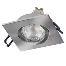   3 db süllyesztett halogén LED mennyezeti lámpa szett, mozgatható, négyzet alakú, GU10, 4,5 W, 400 lm, 2700 K, meleg nikkel, szatén, süllyesztett, Osram