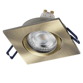   3 db süllyesztett halogén LED mennyezeti lámpa szett, mozgatható, négyzet alakú, GU10, 4,5 W, 400 lm, 2700 K, meleg zöld, süllyesztett, Osram