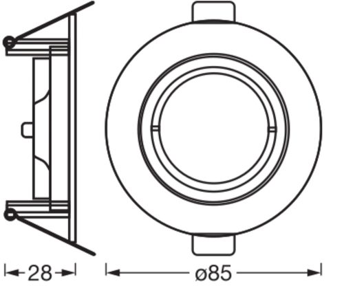 3 db süllyesztett halogén LED mennyezeti lámpa szett, mozgatható kerek, GU10, 2,6 W, 200 lm, 2700 K, meleg fekete, süllyesztett, Osram