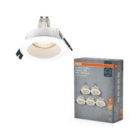   5 db süllyesztett halogén LED mennyezeti spotlámpa, kerek, GU10, 2,6 W, 200 lm, 2700 K, meleg fehér, süllyesztett, Osram