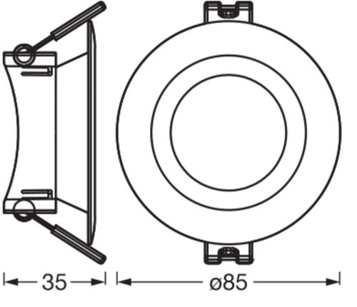 5 db süllyesztett halogén LED mennyezeti spotlámpa, kerek, GU10, 2,6 W, 200 lm, 2700 K, meleg fehér, süllyesztett, Osram