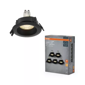   5 db süllyesztett halogén LED mennyezeti spotlámpa, kerek, GU10, 2,6 W, 200 lm, 2700 K, meleg fekete, süllyesztett, Osram