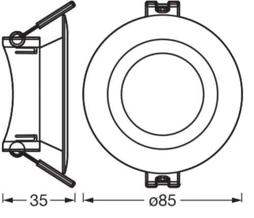 5 db süllyesztett halogén LED mennyezeti spotlámpa, kerek, GU10, 2,6 W, 200 lm, 2700 K, meleg fekete, süllyesztett, Osram