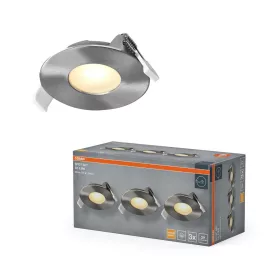   3 db süllyesztett halogén LED mennyezeti spotlámpa, kerek, 4,9 W, 200 lm, 2700 K, meleg nikkel, szatén, süllyesztett, Osram