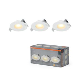   3 db süllyesztett halogén LED mennyezeti spotlámpa, kerek, 4,9 W, 220 lm, 2700 K, meleg fehér, süllyesztett, Osram