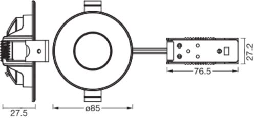 3 db süllyesztett halogén LED mennyezeti spotlámpa, kerek, 4,9 W, 220 lm, 2700 K, meleg fehér, süllyesztett, Osram