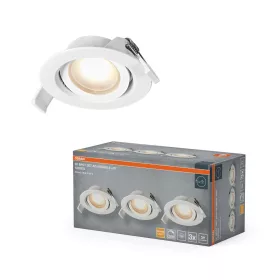   3 db süllyesztett halogén LED mennyezeti spotlámpa, kerek, 4,9 W, 220 lm, 2700 K, meleg, szabályozható fehér, süllyesztett, Osram