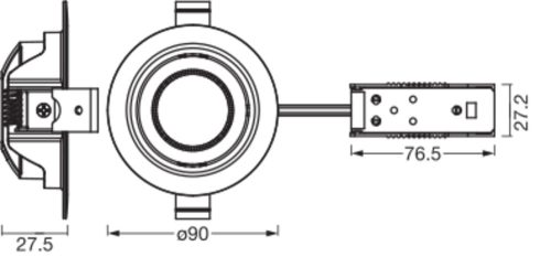 3 db süllyesztett halogén LED mennyezeti spotlámpa, mozgatható, kerek, 4,9 W, 200 lm, 2700 K, meleg zöld, süllyesztett, Osram