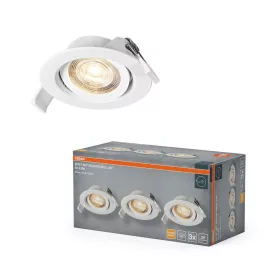   3 db süllyesztett halogén LED mennyezeti spotlámpa, mozgatható, kerek, 4,9 W, 280 lm, 2700 K, meleg fehér, süllyesztett, Osram