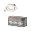 3 db süllyesztett halogén LED mennyezeti spotlámpa, mozgatható, kerek, 4,9 W, 230 lm, 2700/4000/6500 K CCT fehér spotlámpa, süllyesztett, Osram