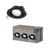 3 db süllyesztett halogén LED mennyezeti spotlámpa, mozgatható, kerek, 4,9 W, 200 lm, 2700/4000/6500 K CCT, fekete spotlámpa, süllyesztett, Osram