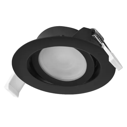 3 db süllyesztett halogén LED mennyezeti spotlámpa, mozgatható, kerek, 4,9 W, 200 lm, 2700/4000/6500 K CCT, fekete spotlámpa, süllyesztett, Osram