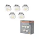 5 db-os LED mennyezeti lámpa szett, süllyesztett spotlámpa, hermetikus, IP44, fürdőszoba, kerek, 6W, 480lm, 3000K, meleg, szabályozható, IP44, fehér, mini Osram