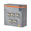 5 db-os LED mennyezeti lámpa szett, süllyesztett spotlámpa, hermetikus, IP44, fürdőszoba, kerek, 6W, 480lm, 3000K, meleg, IP44, szatén nikkel, mini Osram