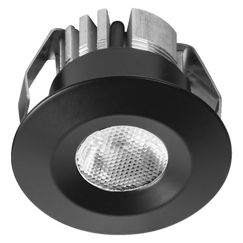 5 db-os LED spot mennyezeti lámpa szett, süllyesztett, hermetikus, IP44, fürdőszoba, kerek, 6W, 450lm, 3000K, meleg fehér, IP44, fekete, Mini Osram