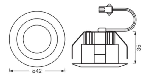 5 db-os LED spot mennyezeti lámpa szett, süllyesztett, hermetikus, IP44, fürdőszoba, kerek, 6W, 450lm, 3000K, meleg fehér, IP44, fekete, Mini Osram