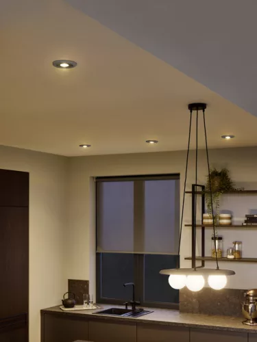 Süllyesztett halogén LED mennyezeti spotlámpa kerek GU10 4.5W 400lm Meleg 2700K szatén nikkel Osram