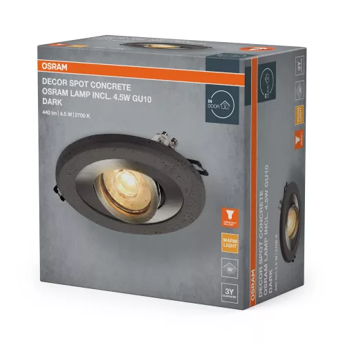 Süllyesztett halogén LED mennyezeti spotlámpa kerek GU10 4.5W 400lm 2700K meleg szatén nikkel Osram