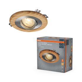   Süllyesztett halogén LED mennyezeti lámpa, kerek, GU10, 4,5 W, 400 lm, 2700 K, szatén nikkel, Osram