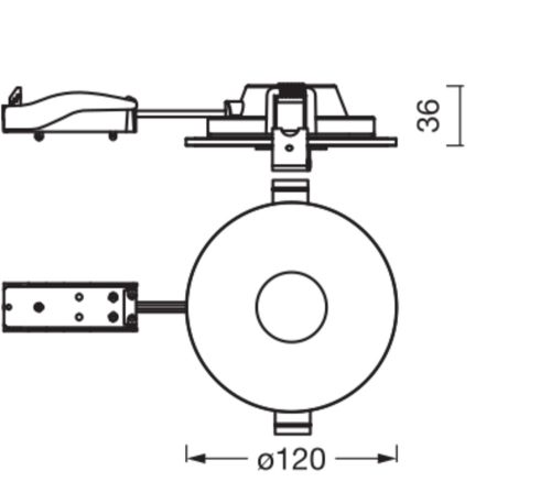 Süllyesztett halogén LED mennyezeti spotlámpa kerek 6W 240lm 2700K meleg fehér Osram