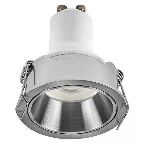 db süllyesztett halogén LED mennyezeti lámpa szett, kerek, GU10, 3W, 200lm, 2700K, meleg, szabályozható, szatén nikkel, Osram