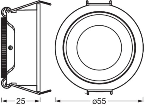 db süllyesztett halogén LED mennyezeti lámpa szett, kerek, GU10, 3W, 200lm, 2700K, meleg, szabályozható, szatén nikkel, Osram